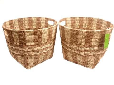 Bespoke Paper Cord Woven Storage Baskets- Set of 2